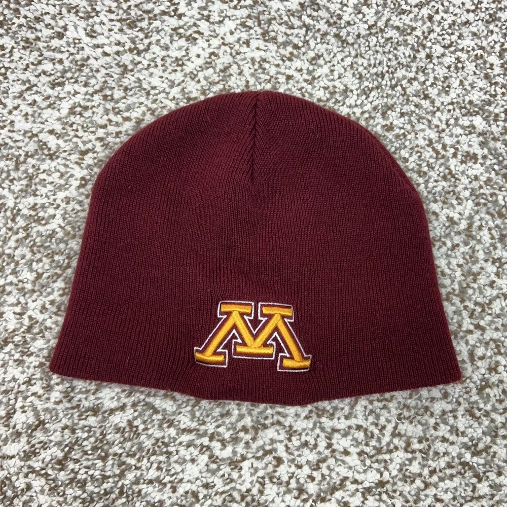 Minnesota Golden Gophers Hat Beanie Mens One Size Red NCAA Football Knit College